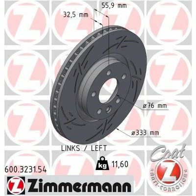 Brzdový kotúč ZIMMERMANN 600.3231.54 (600323154)