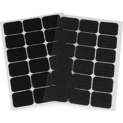 Suchý zip samolepicí obdélníčky 25x32 mm, malé, 2 černá