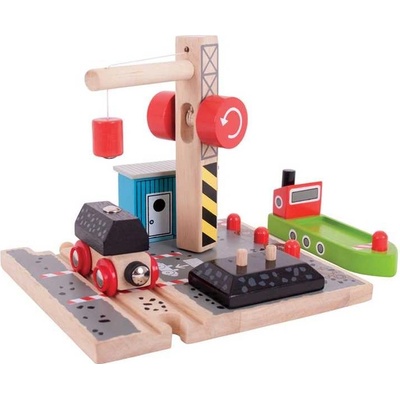 Bigjigs Rail Uhelný dok s jeřábem