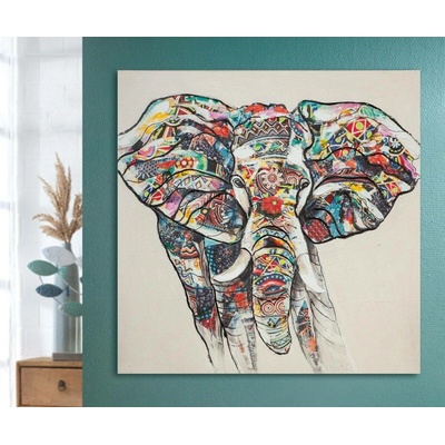 Gilde Obrázek slon Bunter Elefant barevný, 100 cm