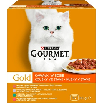 Gourmet Gold Mltp kočka kousky ve šť.zelen.8 x 85 g