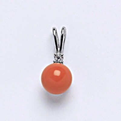 Čištín Stříbrný přívěšek Swarovski perla coral P 1207