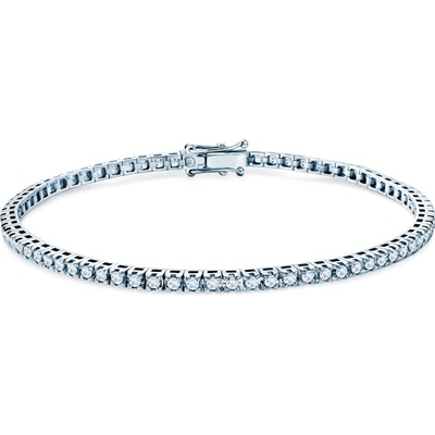 SAVICKI Тенис гривна Luminy 2, 3 мм: бяло злато, бели сапфири