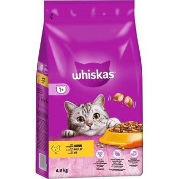 Whiskas Adult 3, 8кг - суха храна за възрастни котки, с вкусно пилешко месо