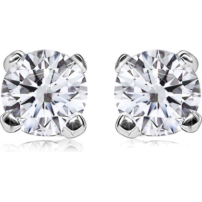 Šperky eshop briliantové náušnice z bílého zlata třpytivý kulatý diamant kotlík puzetky S3BT509.81