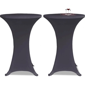vidaXL Покривки за маса, еластични, 2 бр, 70 см, антрацитно черно (131429)