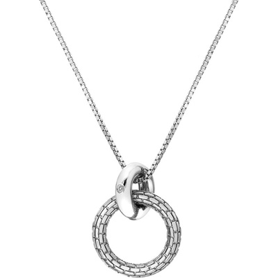 Hot Diamonds Moderný strieborný náhrdelník s diamantom woven DP866