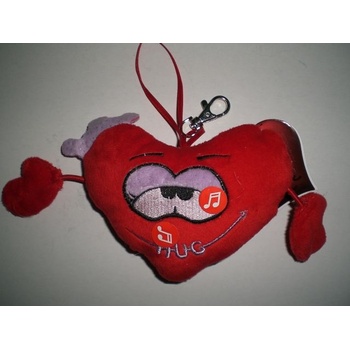 Малко плюшено сърце на ключодържател