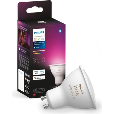 Philips Hue 8719514339880 LED žárovka 1x5W GU10 350lm 2000-6500K Bluetooth, stmívatelná, White and Color Ambiance, bílá
