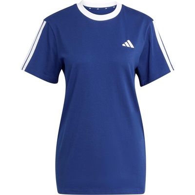 adidas Дамска тениска Adidas Essentials 3 Stripe T-Shirt Womens - Navy/White