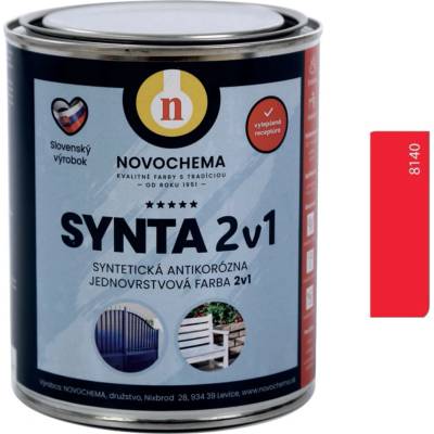 Novochema synta 2v1 syntetická antikorozní jednovrstvá barva 2v1 5 kg 8140 Červená rumělková