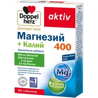 Doppelherz Aktiv Магнезий + Калий 400, 30 таблетки