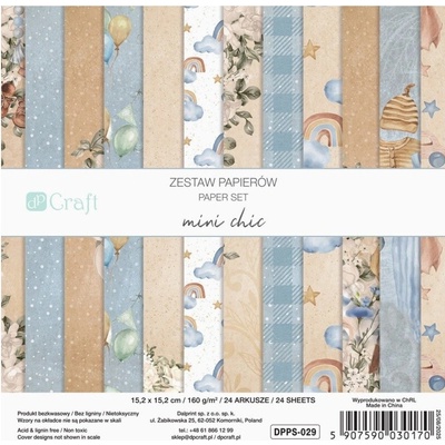 Dp Craft Sada jednostranných papírů 15,2 × 15,2 cm Mini Chic 24 ks