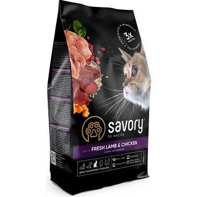 Savory Adult Cat Sterilized Fresh Lamb & Chicken 0,4 kg