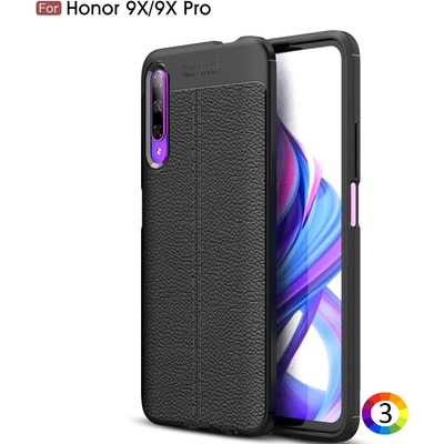Huawei Honor 9X/9X Pro Удароустойчив Litchi Skin Калъф и Протектор