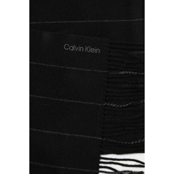 Calvin Klein Вълнен шал Calvin Klein в черно с изчистен дизайн K50K512375 (K50K512375)