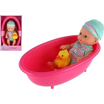 Teddies Plastové Bábätko 18 Cm S Doplnkami Vo Vaničke