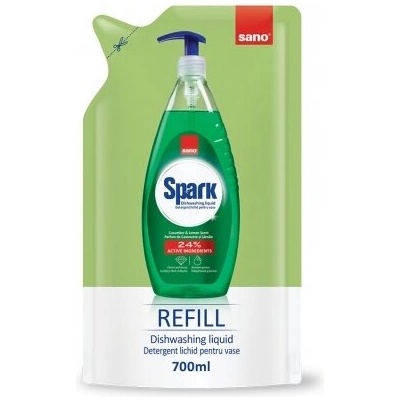Sano Пълнител за препарат за миене на съдове Sano Spark Cucumber 700ML (83q98q9i)
