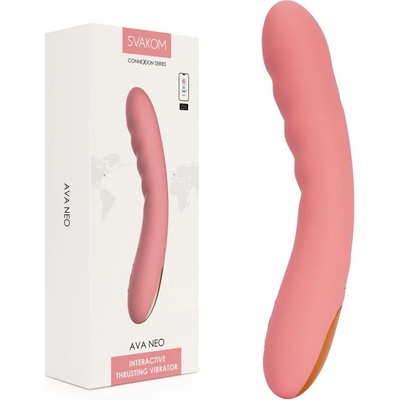 Смарт вибратор с тласкащи функции, 18, 6см. - Ava Neo Peach (SVAKOM0224)