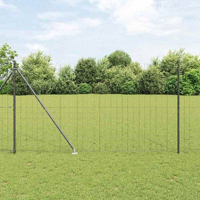 OMAXI Evropský plot se hroty 10 x 1,6 m Ocel potažená PVC Šedá 240194