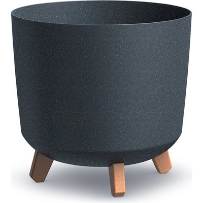 PROSPERPLAST Kvetináč GRACIA TUBUS ECO WOOD antracit 29,8cm