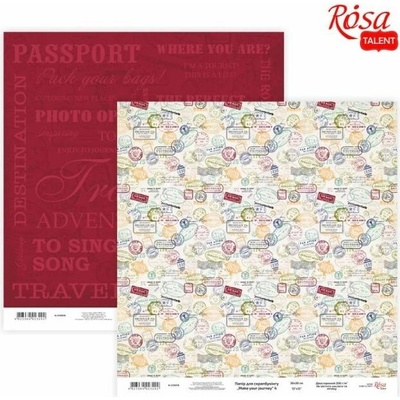 Rosa Papiere na scrapbooking 30.48 x 30.48 cm Make your journey - No. 4