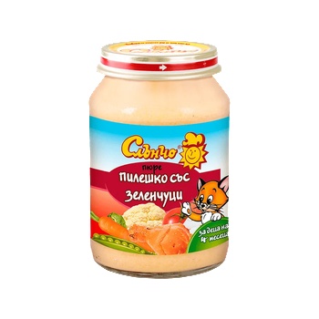 Image 1 of Слънчо пюре пилешко със зеленчуци - 190 г