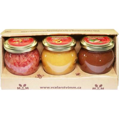 Včelařství M+M medové krémy višeň meruňka kakao 3 x 250 g