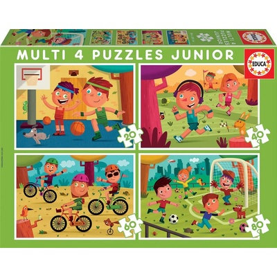 Educa Пъзел Educa 4 в 1 - Да спортуваме (EDU18602)
