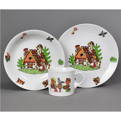CZ Dětská jídelní sada porcelán PERNÍKOVÁ CHALOUPKA 3 ks