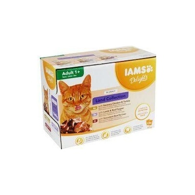 Iams Cat Adult Delights kapsička Land in gravy 12 x 85 g