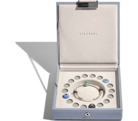 Stackers šperkovnice Pandora Dusky Blue Charm Box modrošedá