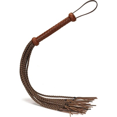 Bič jezdecký Liebe Seele Equestrian Leather Cat O' Nine Tails Flogger hnědý