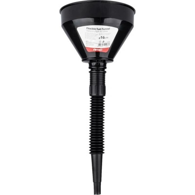 Flexibilní univerzální trychtýř, Černá, Se sítkem, 16 cm