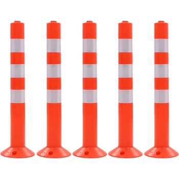Image 1 of vidaXL Сигнални колчета за контрол на трафика, 5 бр, пластмаса, 75 см (142829)
