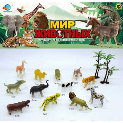 Armtoys КОМПЛЕКТ ЗА ИГРА МАЛКИ АФРИКАНСКИ ЖИВОТНИ С КРАВА 12 БР
