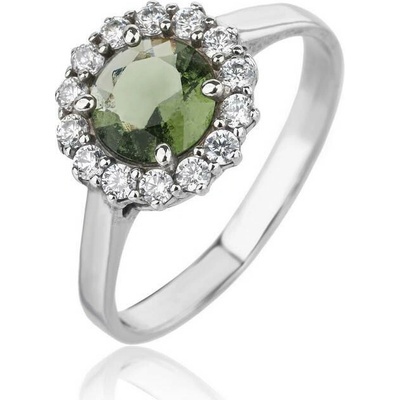 Šperky Jan Kos jewellery Stříbrný prsten s vltavínem 32110455