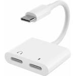 Audio Logic Адаптер Audio Logic, от USB-C(м) към 2xUSB-C(ж), aктивен, бял (Di61594)