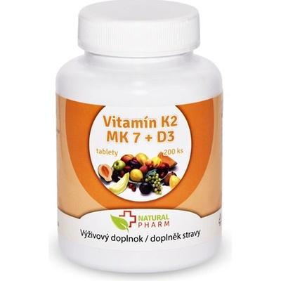Natural Pharm Vitamín K2 MK-7 + D3 200 tabliet