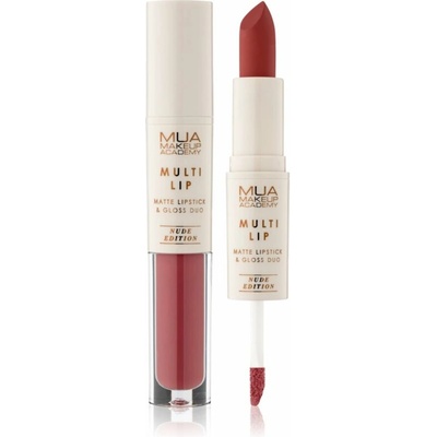 MUA Makeup Academy Multi Lip Nude Edition dlhotrvajúci rúž a lesk na pery duo Soleil 3,2 g