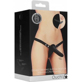 Shots Ouch Double Vibrating Silicone Strap-On