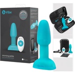 b-Vibe Rimming - анален вибратор с въртящи се топчета - тюркоаз