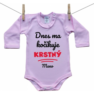 Boodyy Ružové body s dlhým rukávom Dnes ma kočíkuje krstný