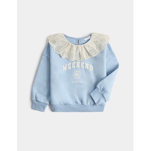 Marks & Spencer Суитшърт с яка и бродерия, с висок хлопков дял (2-8 години) Marks & Spencer син Marks & Spencer | Sin | Момичешки | 5-6 години