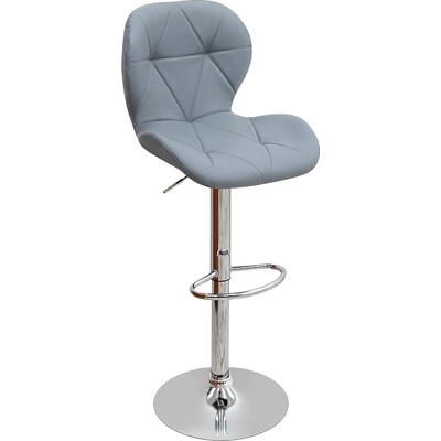 TopMebel Бар стол Dolores с регулируема височина от PU кожа в сив цвят 45.5x38x89/109см