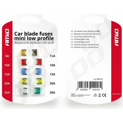 AMiO Nožové poistky MINI / 10ks nízkoprofilové – Zbozi.Blesk.cz