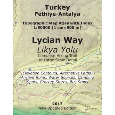 Turkey Fethiye-Antalya Topographic Map Atlas with Index 1