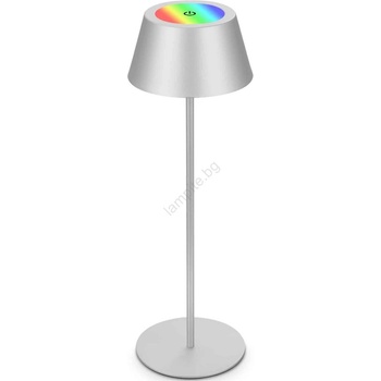 Briloner - LED RGB настолна презареждаема сензорна лампа KIKI LED/2, 6W/5V IP44 2600 mAh сребриста (BL2301)
