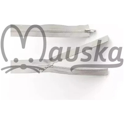 Zip kostěný bundový 5mm dělitelný 2 jezdce délka 80 cm - dvoubarevný BÍLÁ