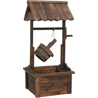 Zahradní fontána s čerpadlem studna 57x50x112 cm masivní jedle – Zboží Mobilmania